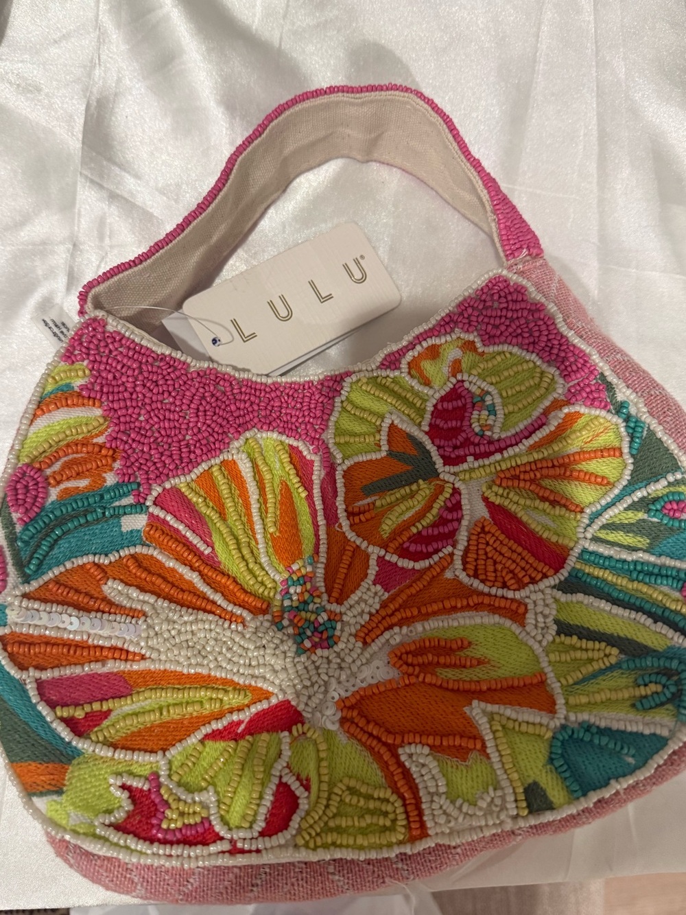 NWT Multicolor Beaded Floral Hobo Bag Zara Larsson Themed